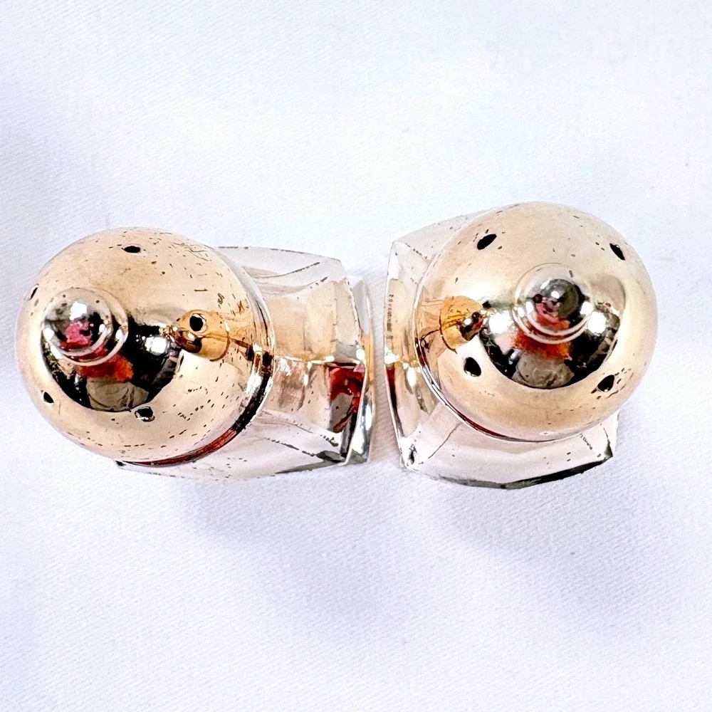 Vintage 1987 Oneida Chippendale Silver Plated Salt and Pepper Shakers 4.5